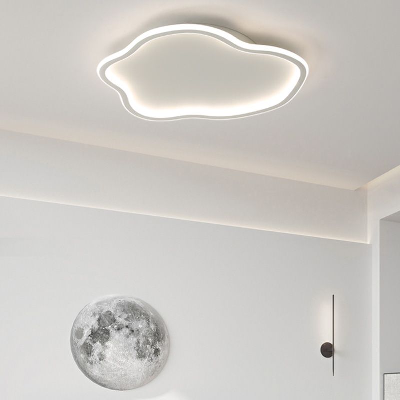 Unique Shaped LED Flush Mount Ceiling Light Fixture with Acrylic Shade for Living Room