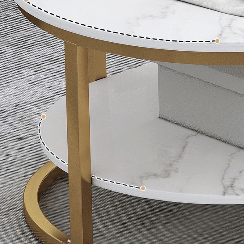 Oval Modern Coffee Table Wood Minimalist Coffee Table for Living Room