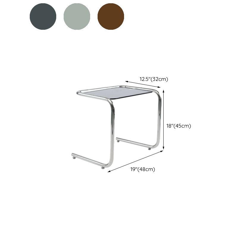 Modernistic Metal C Side Table Glass Top Side End Table for Living Room