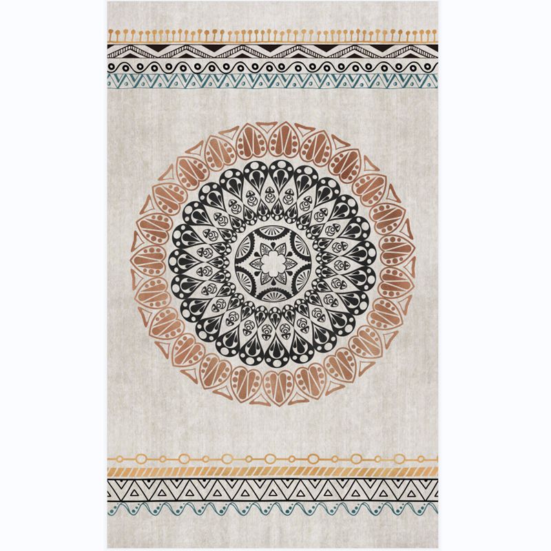 Traditional Morocco Area Carpet Tribal Pattern Polyester Area Rug Stain Resistant Rug for Home Decor