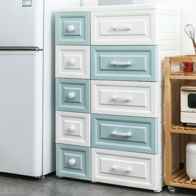 Scandinavian Vertical Plastic Kids Dresser Set with Drawers for Bedroom