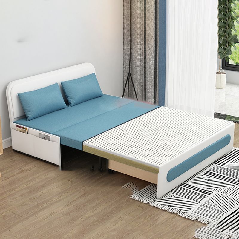 Faux Leather Contemporary Convertible Armless Bed Sofa Couch