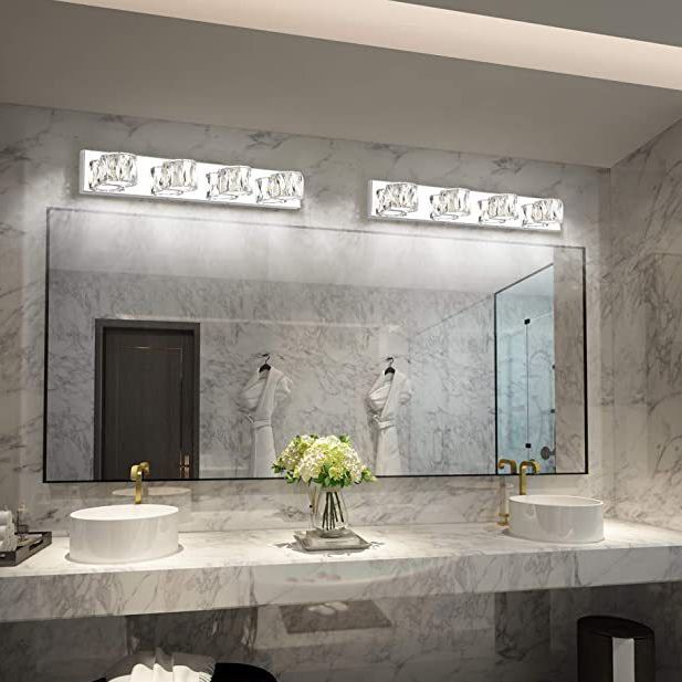3/4/5/6-Light Chrome Modern Bathroom Vanity Light LED Metal Bath Bar