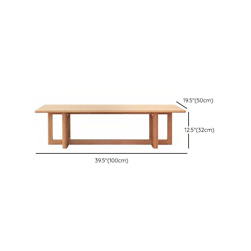 12"H Contemporary Coffee Table Rectangle Solid Wood Single Cocktail Table