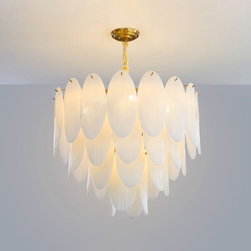 Luminaire de lustre en plumes