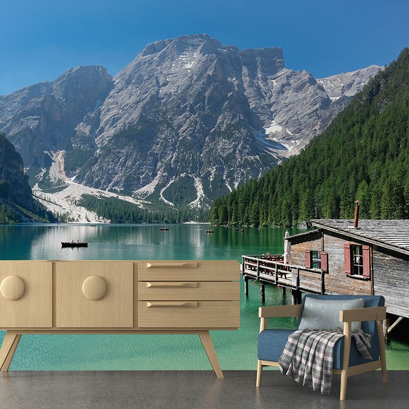 Blue Lake High Mountain Scenery Wall Mural Decorate Living Room Wall Decor