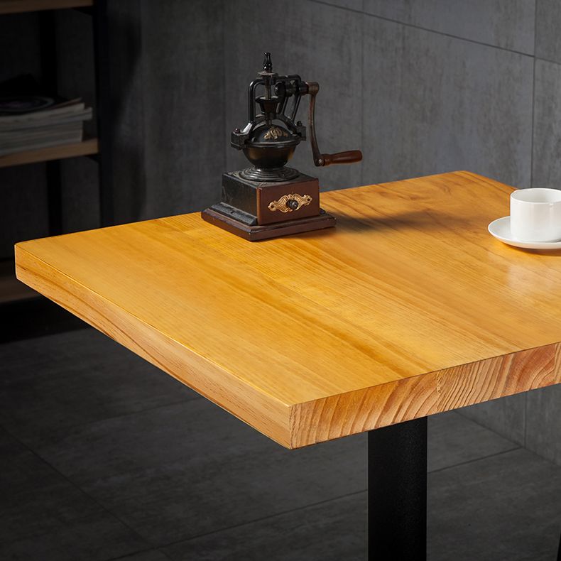 Industrial Massivholz Esstisch Brauner Quadratisch mit Sockelbasis für Esszimmer