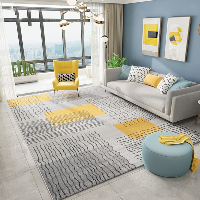Comfort Living Room Rug Multi Colored Stripe Pattern Indoor Rug Polypropylene Pet Friendly Easy Care Area Carpet