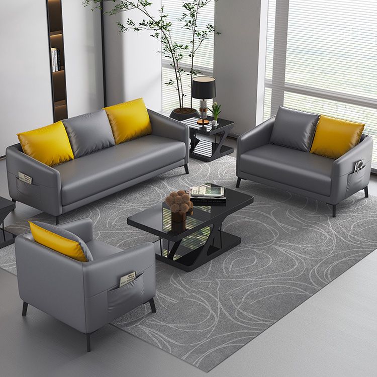 Modern Tuxedo Arm Sofa 27.55" D x24.80" H Sofa for Living Room