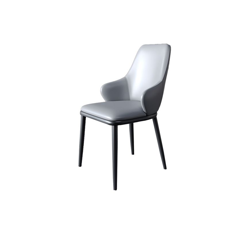 Sillas de comedor con respaldo sólido y brazo de diseño industrial, sillas de comedor de cuero para cocina