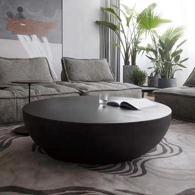 Modern Round Coffee Table Wooden Cocktail Table for Living Room