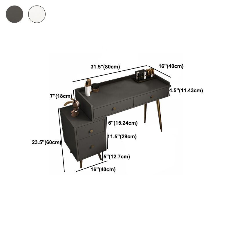 4 Drawers Makeup Table Desk Vanity - 30.7"H Vanity Table with Cabinets
