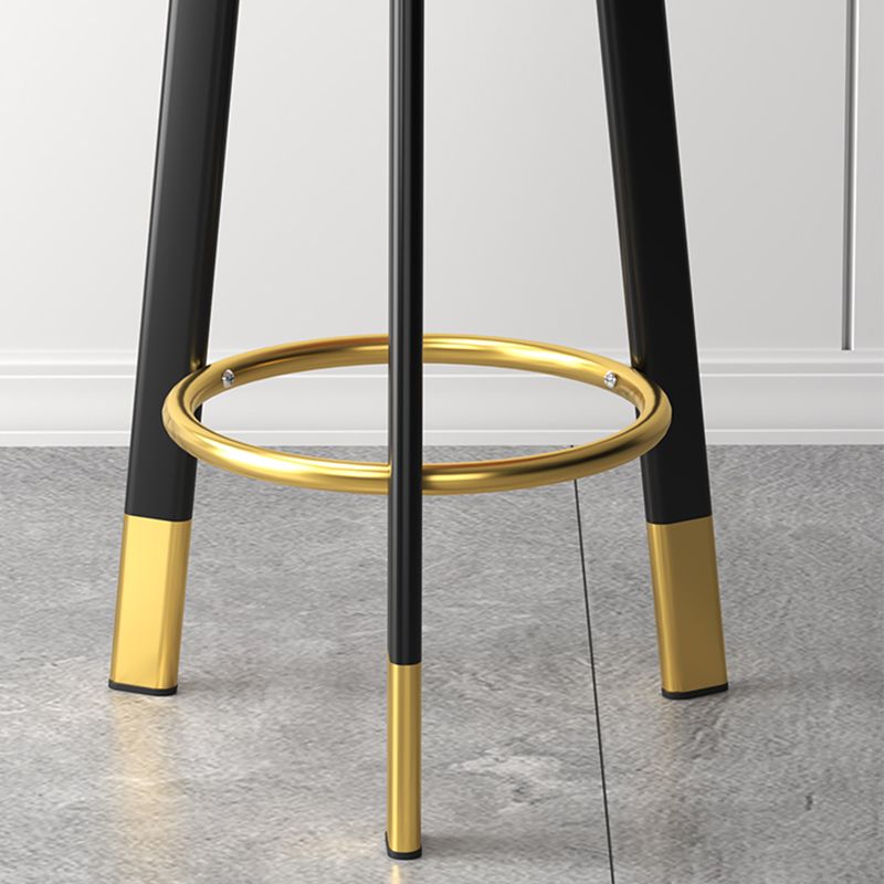 Modern Style Round Seat Barstool Pu Leather Counter Bar Stool with Metal Legs