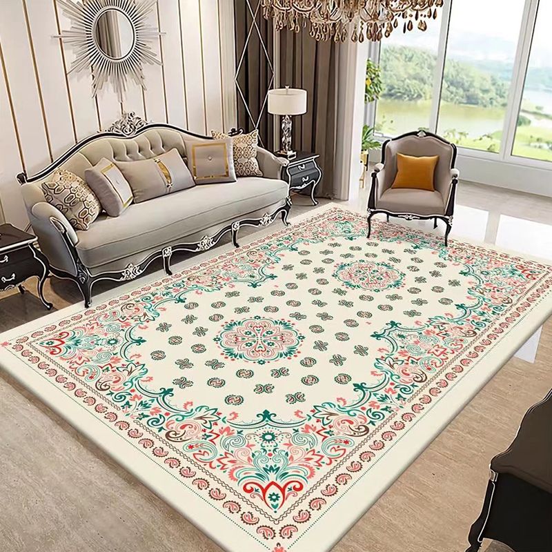 Dark Brown Modern Rug Polyester Graphic Indoor Rug Non-Slip Backing Rug for Sitting Room