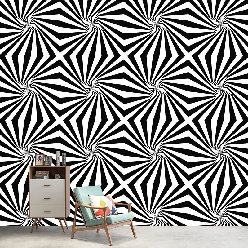 Contemporary Geometry Murals Illustration Mildew Resistant Wall Murals for Bedroom