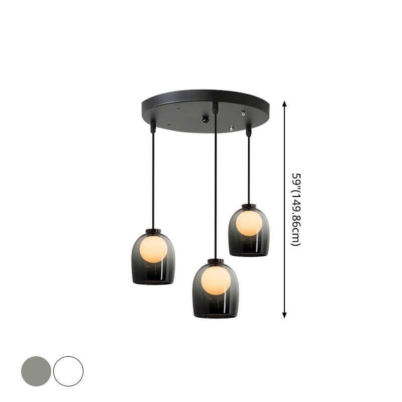 Bell Hanging Light Fixtures Modern Glass Pendant Lamp for Dining Room Table
