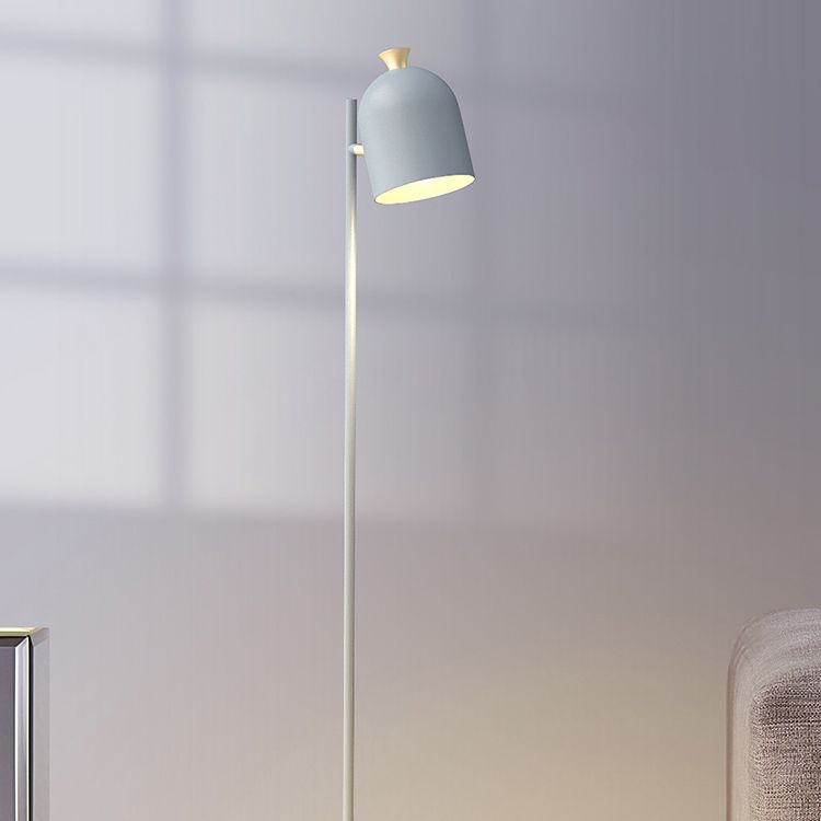 Macaron Cloche Shade Standing Lamp Metal 1 Head Bedroom Floor Light