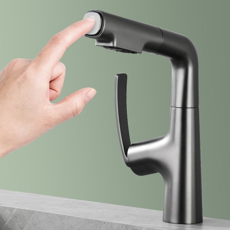 Stainless Steel Bathroom Faucet Swivel Single Lever Handle Circular Vessel Sink Faucet