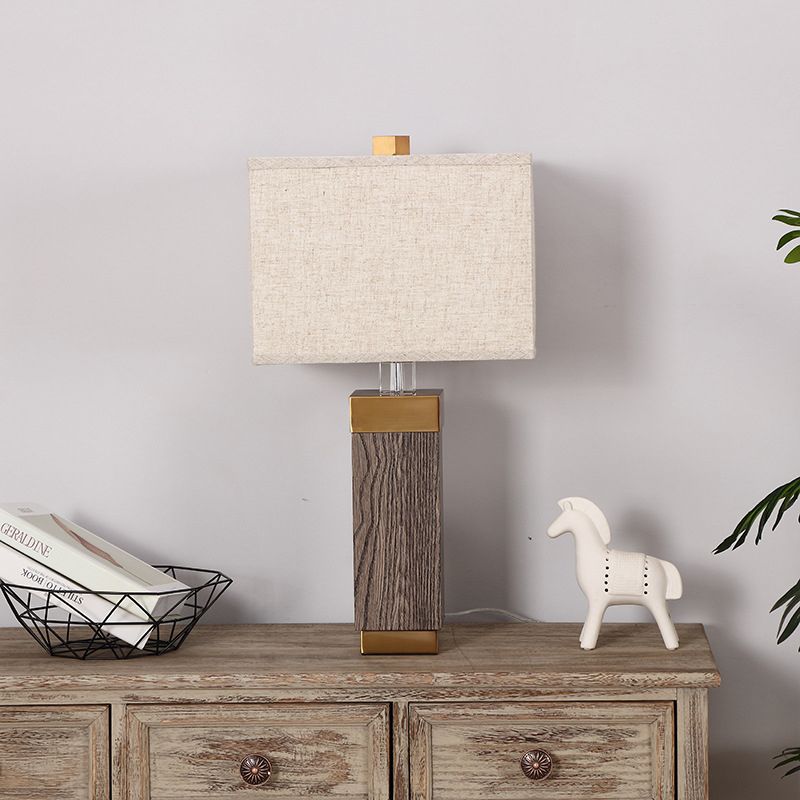 Modernist 1 Glühbirnen -Taskleuchten Flacher rechteckiger Nachttischlampe mit Stoffton