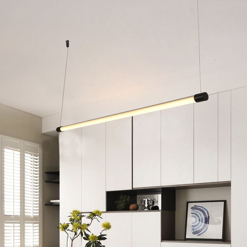 47 pouces de longueur ronde tube à led d'île Light Minimalisme moderne Aménagement d'éclairage à barre long pour la salle des affaires de bureau
