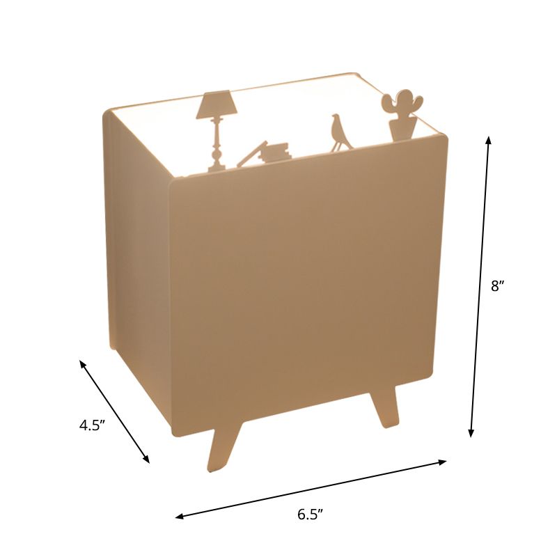 Luz de lectura metálica de lectura nórdica lámpara de mesa nocturna de 1 luces con talla de hierro