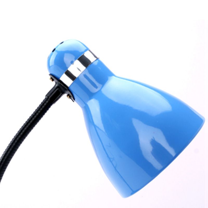 Minimalist Flexible Lernlampe Metall 1 Kopf Schlafzimmer Tischlicht mit Glockenschatten
