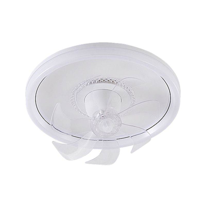 Round Shape Metal Ceiling Fans Modern Style 2-Lights Ceiling Fan Fixtures