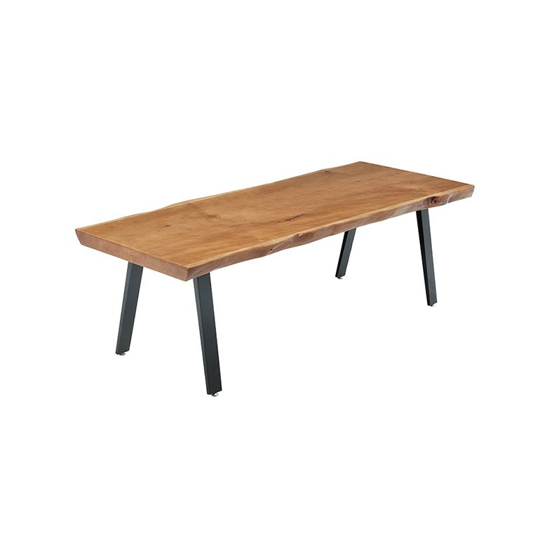 Solid Wood Top Dining Table Modern Rectangle Table with 4 Legs