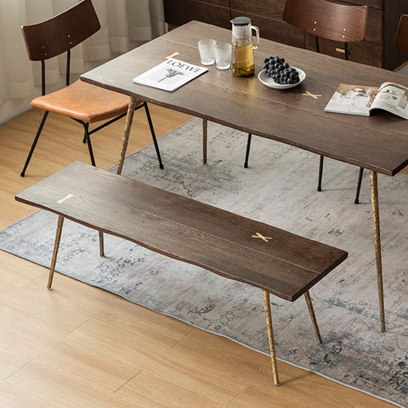 Industrial Dining Set 1/5/6/7 Pcs Solid Wood Dining Table and Armless Chairs