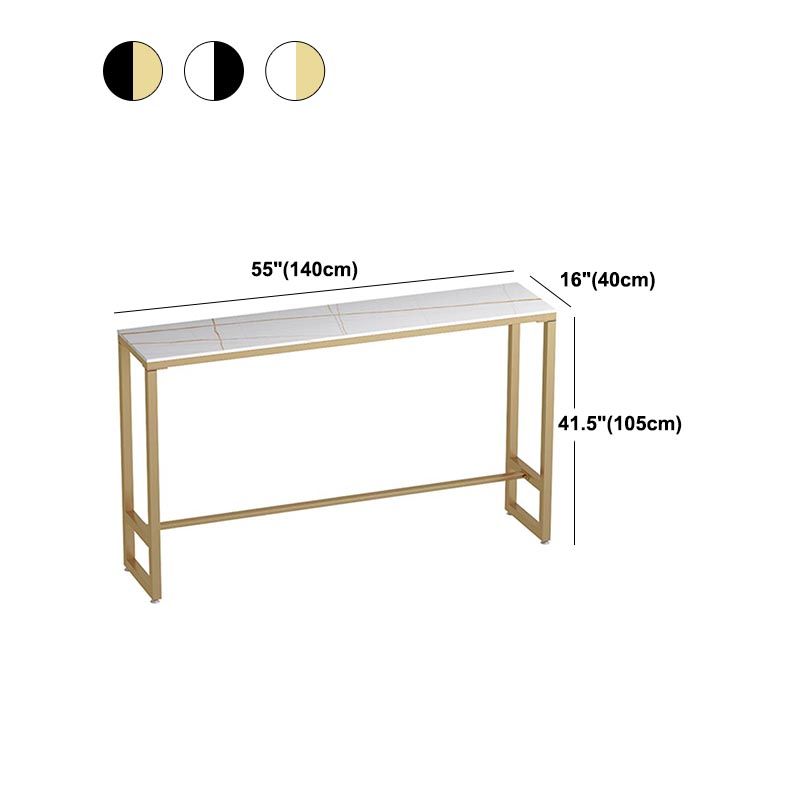 Contemporary Stone Top Bar Table 42-inch Height Iron Pedestal Bistro Table