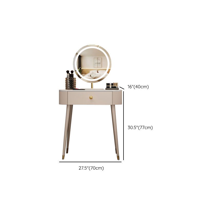 Modern Lighted Mirror Dressing Table Bedroom Makeup Table with Drawer