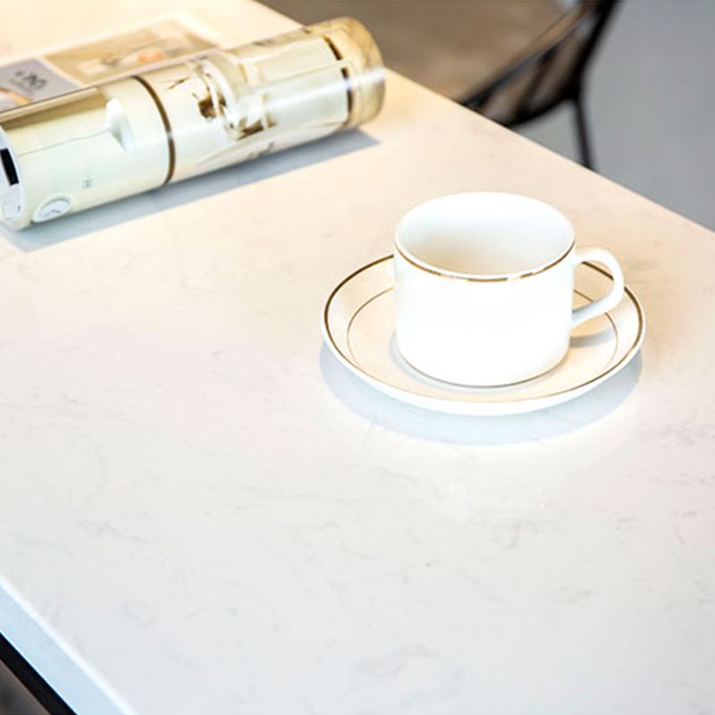 Modern Style Bar Table Faux Marble Fixed Bistro Bar Desk with Footrest