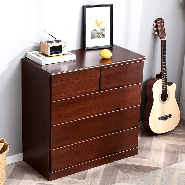 Modern Solid Wood Chest Bedside Storage Chest with Drawers and Doors