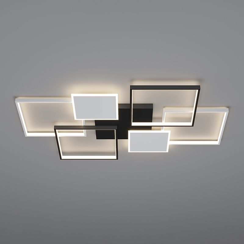 Plafonnier LED en aluminium minimaliste, plafonnier noir pour salon