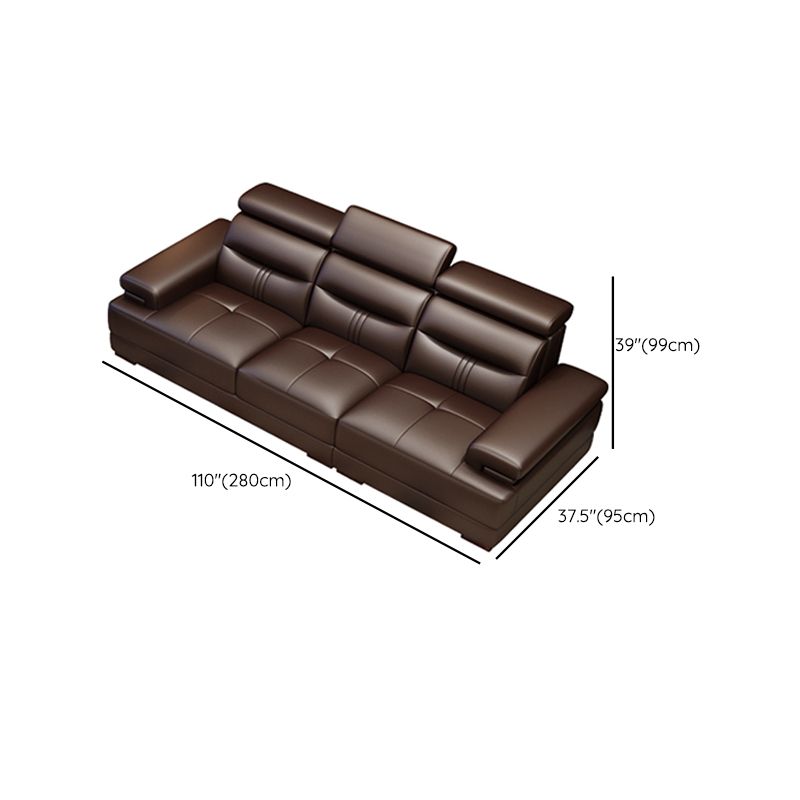 Contemporary Sectional Sofa Tufted Genuine Leather Sectionals