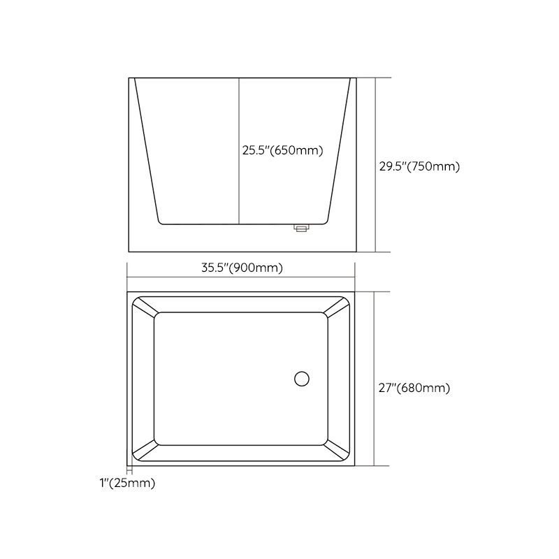 Modern Corner White Bathtub Acrylic Back to Wall with Drain Bath Tub