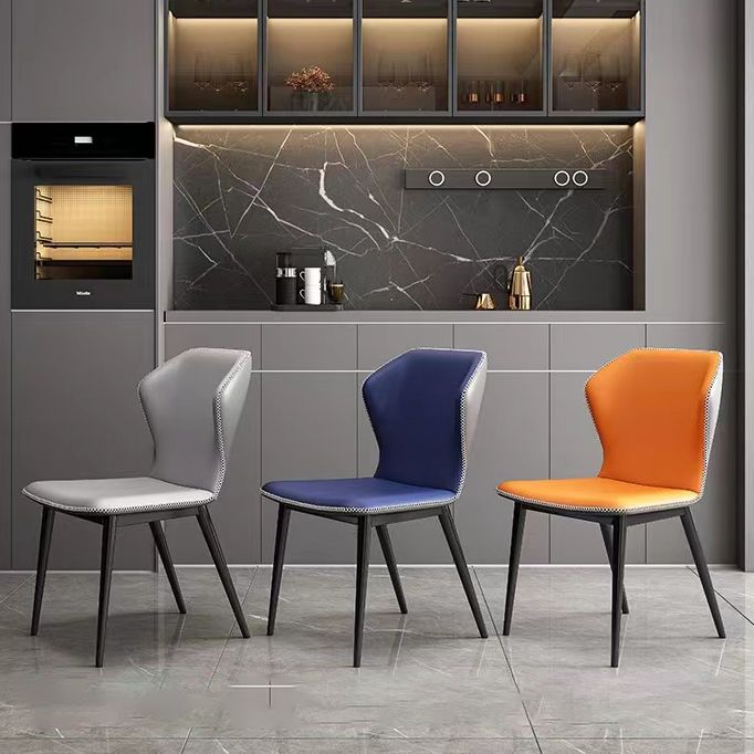 Dining Room Faux Leather Chair Kitchen Wingback Armless Chair