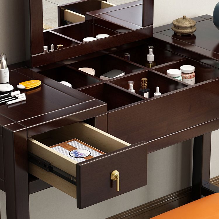 Traditions Rubberwood Vanity Set with Mirror 15.75"" Wide Brown Vanity