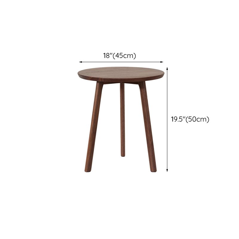 Contemporary End Table Solid Wood Brown Living Room Side Table