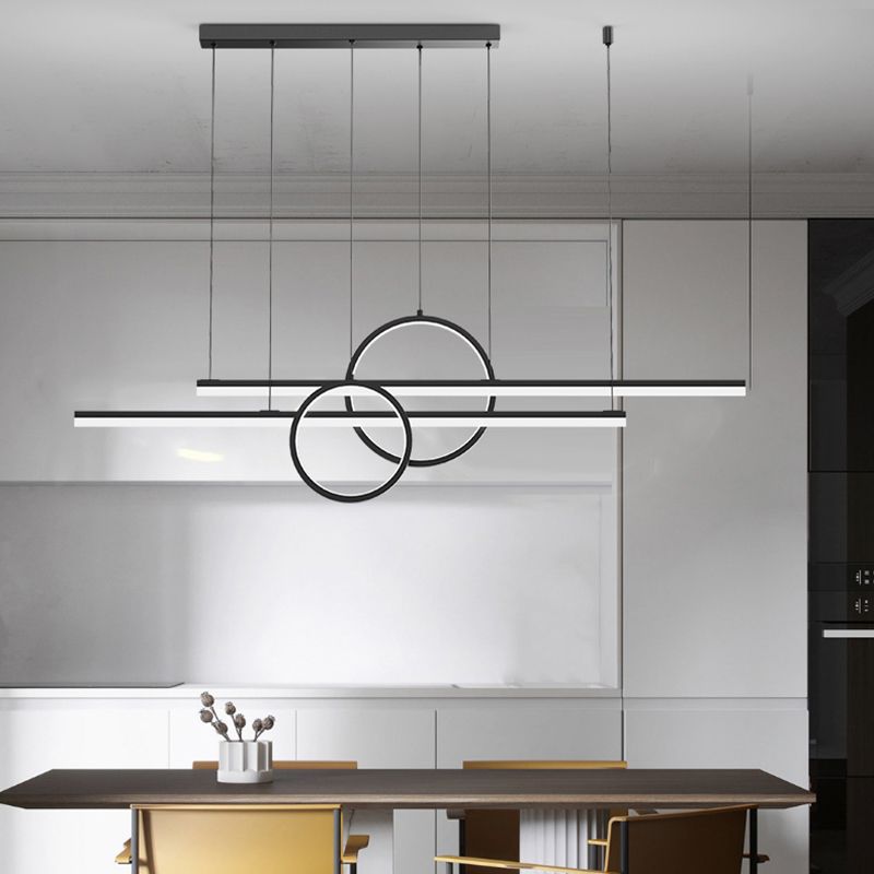 Luci da isola a forma lineare Modern MEDICE METAL INSLAGE A 4 LIGHT LIGHTINI IN NERO