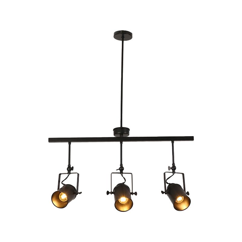 Industrial Style Iron Hanging Lamp Cylinder Shape Island Light Fixture for Bedroom