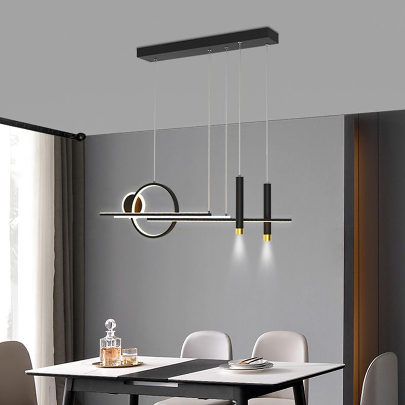 Idee per illuminazione dell'isola lineare contemporanea Kit di luce appesa in alluminio a LED per sala da pranzo