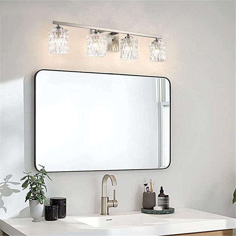Modern Sliver Bath Vanity Lighting Glass Shaded Light for Bathroom