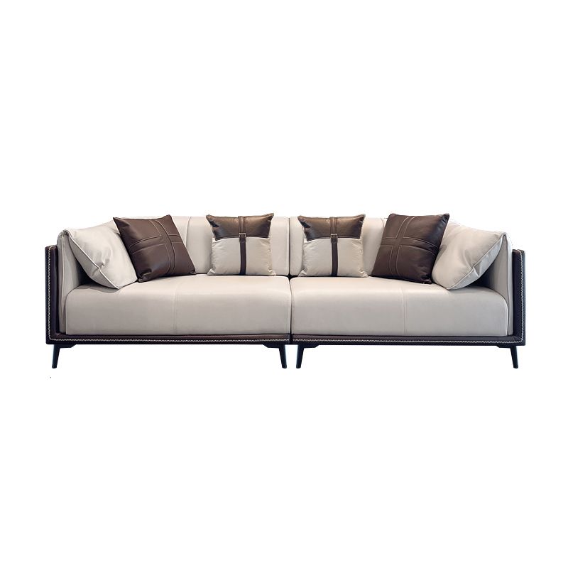 Stain-Resistant Faux Leather Sofa/Sectional with Pillowed Back Cushions for Living Room