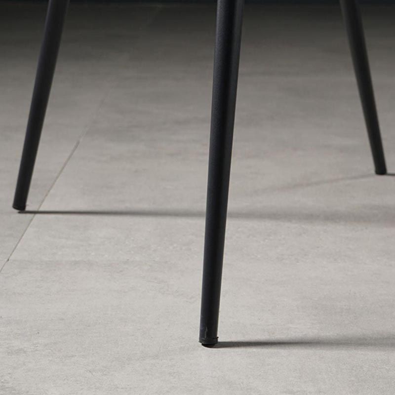 Metal Contemporary Kitchen Dining Chair Arm Solid Back Chair