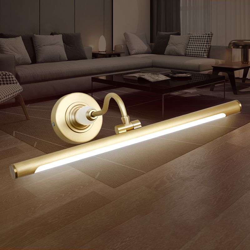 Shade linéaire en métal lumières murales mirro modernes 1 montage de montage mural de tête en laiton