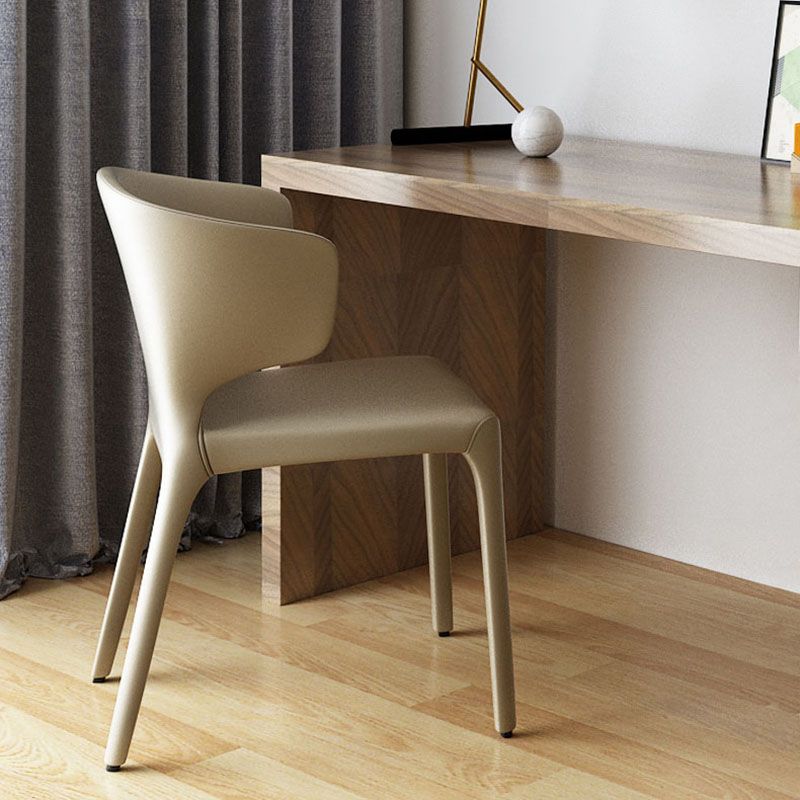 Silla de comedor de cuero sintético contemporáneo, sillas de comedor de metal para uso en restaurantes