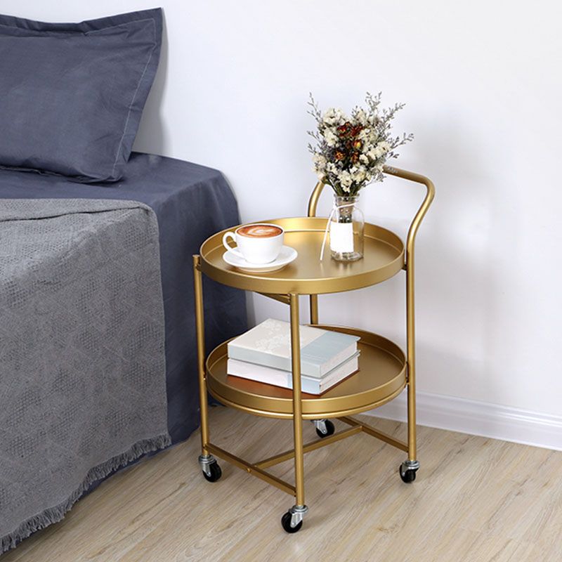 15.75 inch Wide Mid-Century Side Table Double Tier Round Side End Table