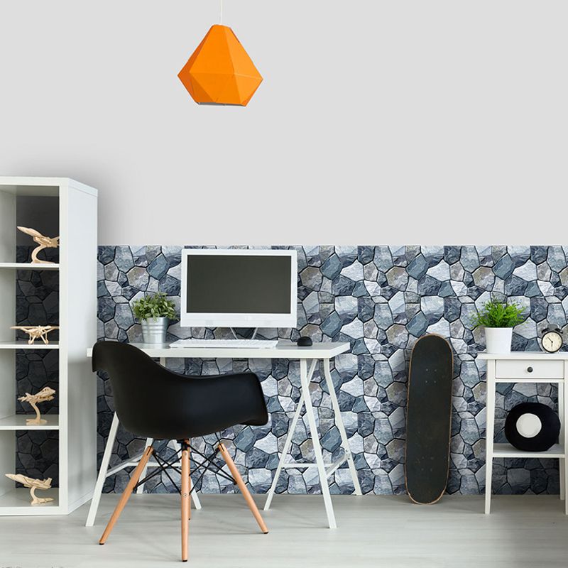 Modern Rock Stone Wallpaper Panels in Grey Peel and Paste Wall Covering for Bathroom