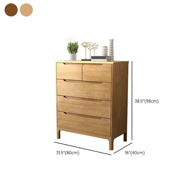 Rubber Wood Contemporary Chest Home Storage Chest with Drawers